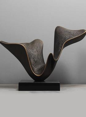 雕塑摆件创意现代抽象艺术软装饰品玻璃钢家居售楼处客厅摆设摆放