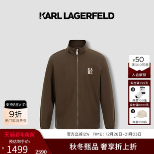 老佛爷男装 新品 潮 LAGERFELD拉链立领商务休闲夹克外套25秋季 KARL