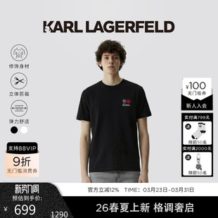 T恤26年春季 短袖 新舒适通勤上衣老佛爷潮 LAGERFELD男女同款 KARL