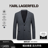 西装 男士 外套老佛爷卡尔 LAGERFELD绵羊毛后开衩西服商务正装 KARL