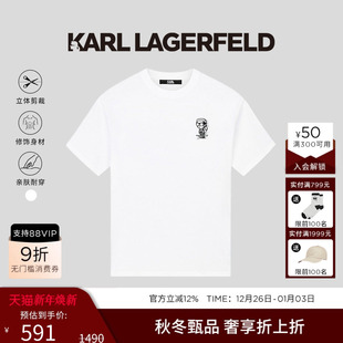 LAGERFELD卡尔拉格斐 商务休闲短袖 棉 新款 T恤潮男 夏季 KARL
