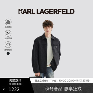 KARL LAGERFELD卡尔拉格斐冬季简约气质男士夹克外套老佛爷男装