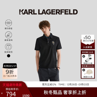 轻奢设计师款 短袖 老佛爷男装 LAGERFELD 新款 棉 夏季 KARL POLO衫