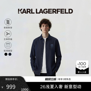 2026年春新品 KARL LAGERFELD牛仔长袖 刺绣衬衫 老佛爷潮牌男女同款