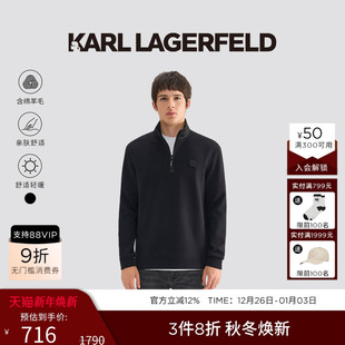 商务休闲长袖 LAGERFELD25秋新品 KARL T恤男卡尔拉格斐 绵羊毛