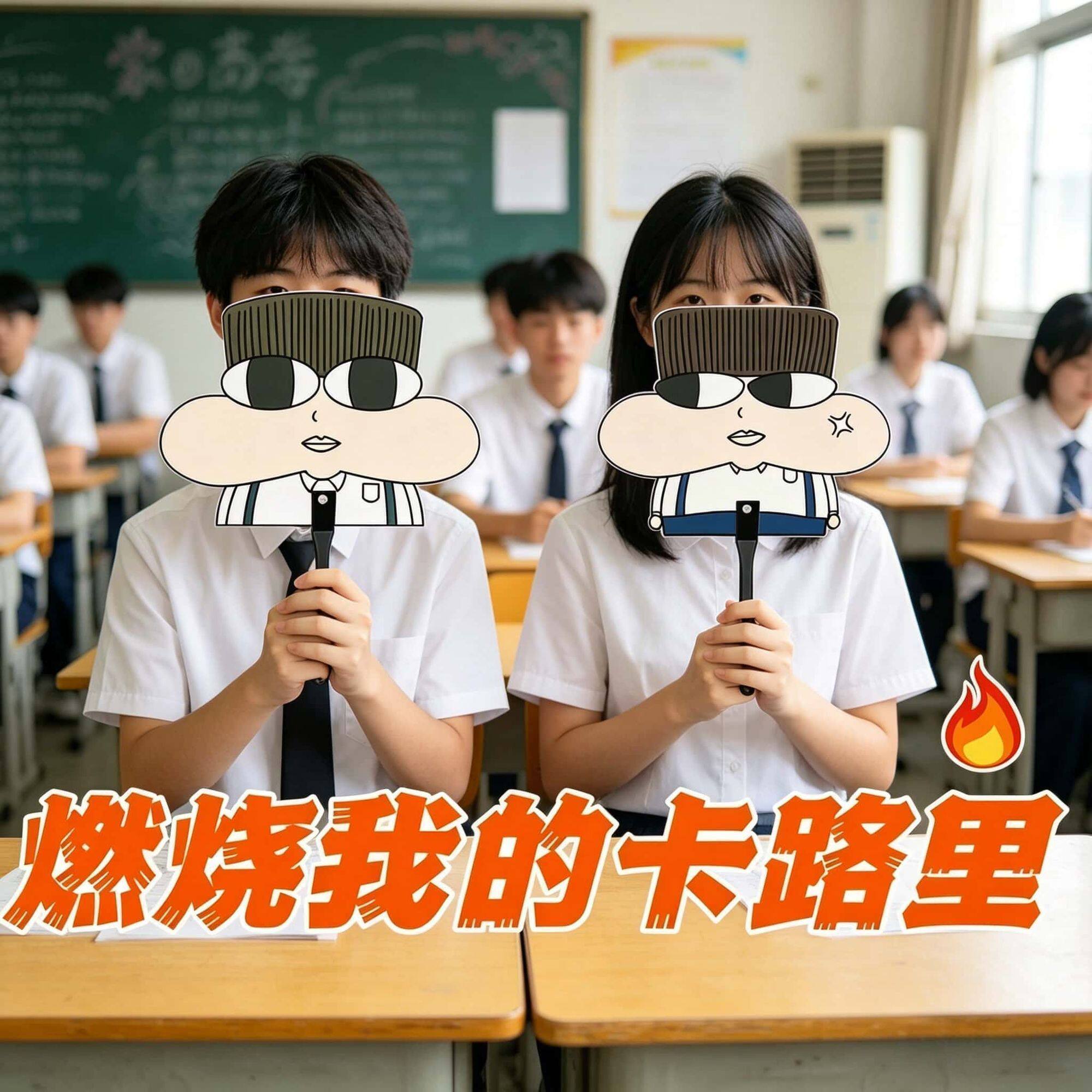 新款可爱小品一家人燃烧卡路里扇