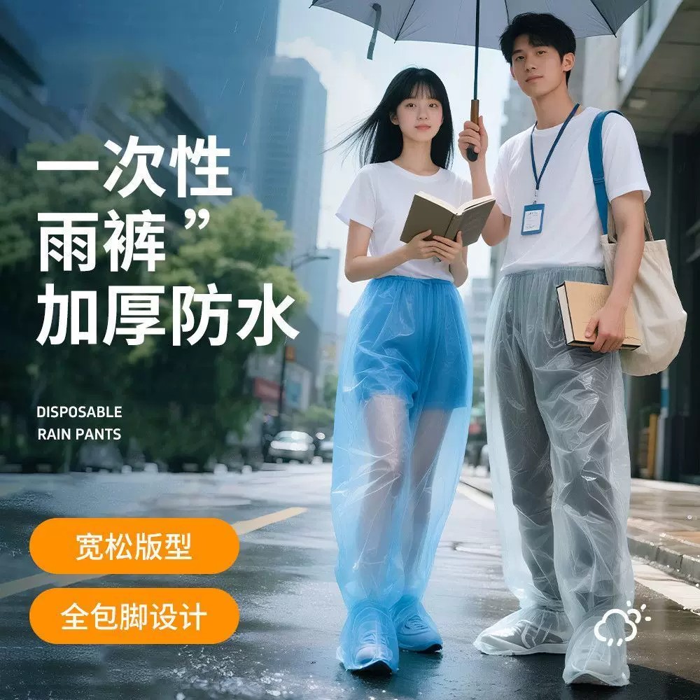 一次性防水加厚包脚雨裤男女通用