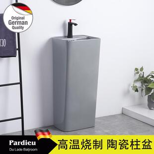 立柱盆落地洗手盆家用卫生间洗脸盆洗面盆方 创意小户型陶瓷一体式
