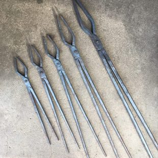 包邮 手工打造铝锭钳扁口钳宽口铁钳火钳打铁钳夹热铁钳弯扁嘴钳