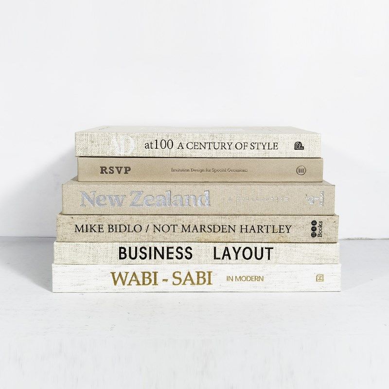 样板间真书可阅读酒店售楼处书房棕咖啡色软装饰品英文道具书摆件