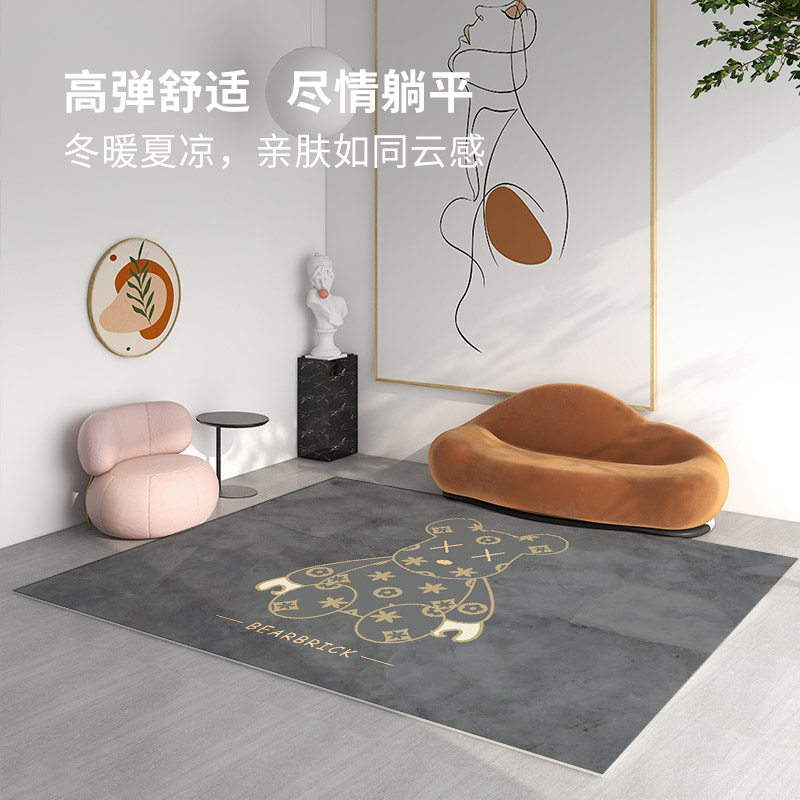 隔音地毯书房学公桌下电脑电竞转椅防滑地垫卧室长方形脚垫子