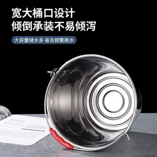 不锈钢水桶手提式大容量家用带盖提桶油桶储水酒店餐厅加厚提水桶