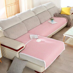 老粗布沙发垫简约加厚纯棉布艺沙发巾厚实耐用全棉沙发巾一套3件