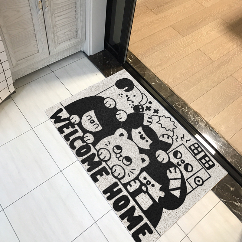 门垫门口防水丝圈地毯入户门装饰定E制进门地垫浴室防滑脚垫可裁