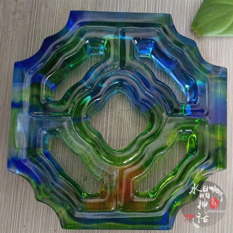 古法琉璃墙砖 窗花摆件 彩色玻璃砖隔断 酒店工程装饰支持打样板
