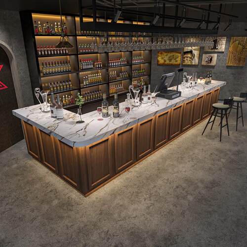 酒吧吧台奶茶店酒馆咖啡厅收银台餐饮G民宿烧烤店前台接待台桌定