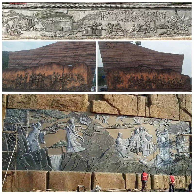 大型水泥浮雕人物雕塑定制景观公园室内外墙面装饰壁画 画背景护图片