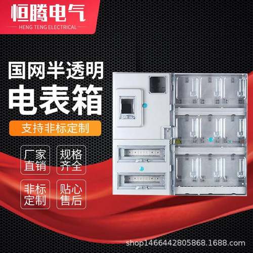 单相九表国网连体带总控电能计量箱室内透明电表箱家用电表箱