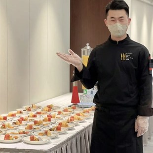 厨师工作服秋冬黑珍珠餐厅高档商务会所员工餐饮酒店工作服掌勺人