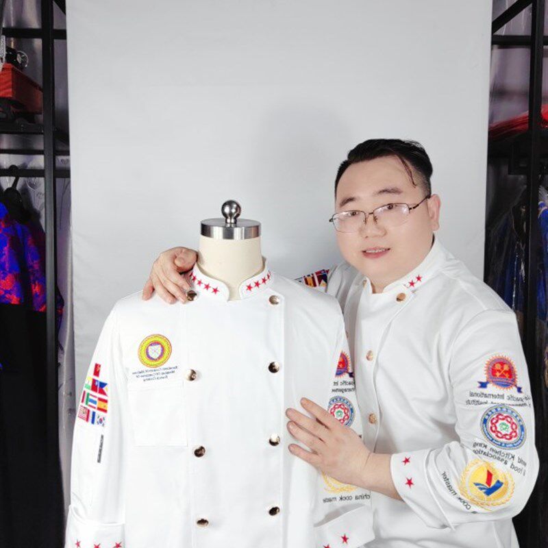 食神夏季精厨师长行政总厨餐饮评委鲍鱼烹饪大师厨师服工作服