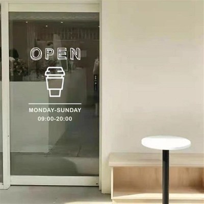 营业时间贴纸咖啡店奶茶服装店花店烘焙屋防水防撞玻璃门贴可定制