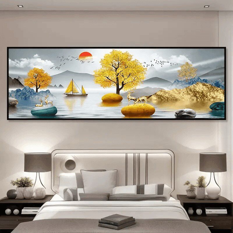 【热卖】时尚简约多款卧室床头装饰画贴画自粘客厅房间床头挂画