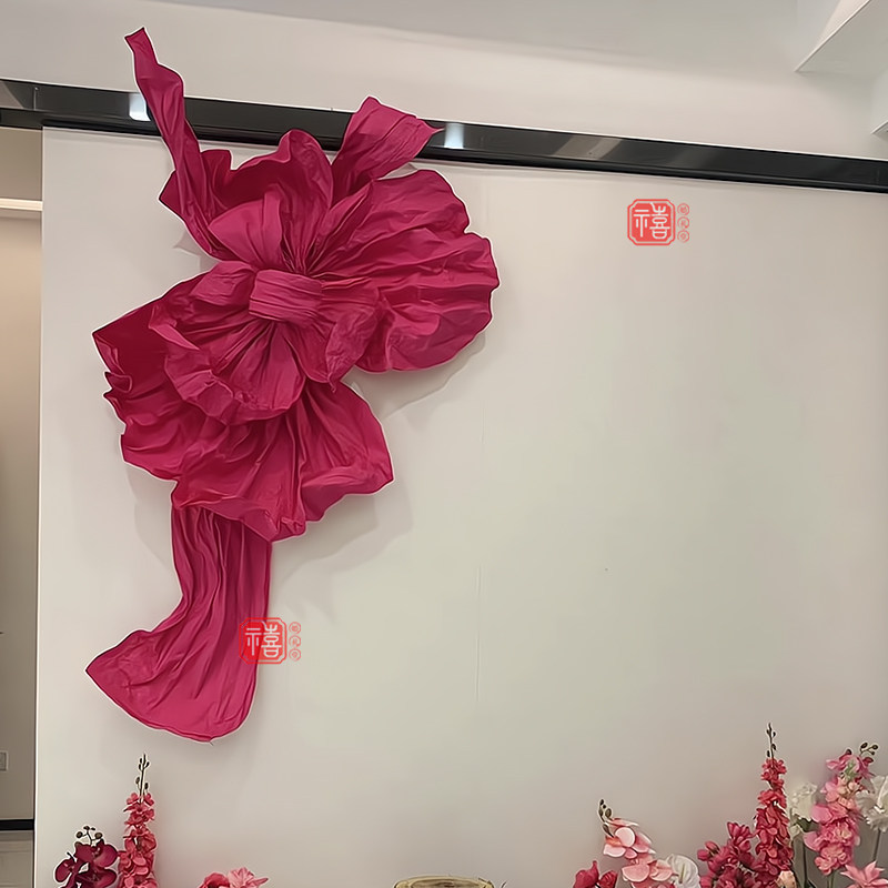 婚庆大型手工褶皱纸花巨型美塑花婚礼堂舞台背景花橱窗装饰纸艺花