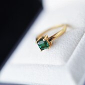 圈口12 一斤钻戒 1J8K金 港码 天然原矿绿碧玺戒指 晶体剔透