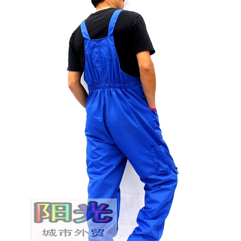 宽松大码连体服背带裤表演服汽修服维修安装工装耐磨劳保工作服帅