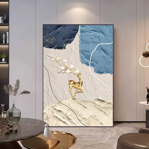 抽象艺术客厅装饰画肌理高级感沙发背景墙竖版挂画玄关大幅落地画