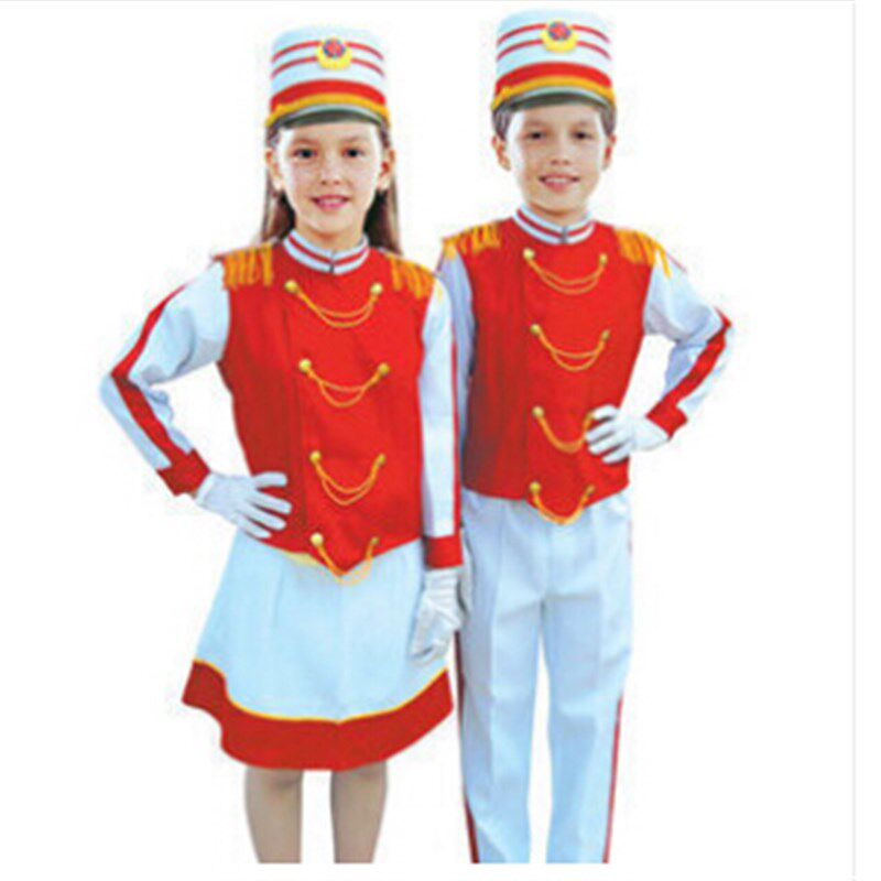 六一新款鼓号服中小学生升旗手服装号队服装管乐服儿童仪仗队服装