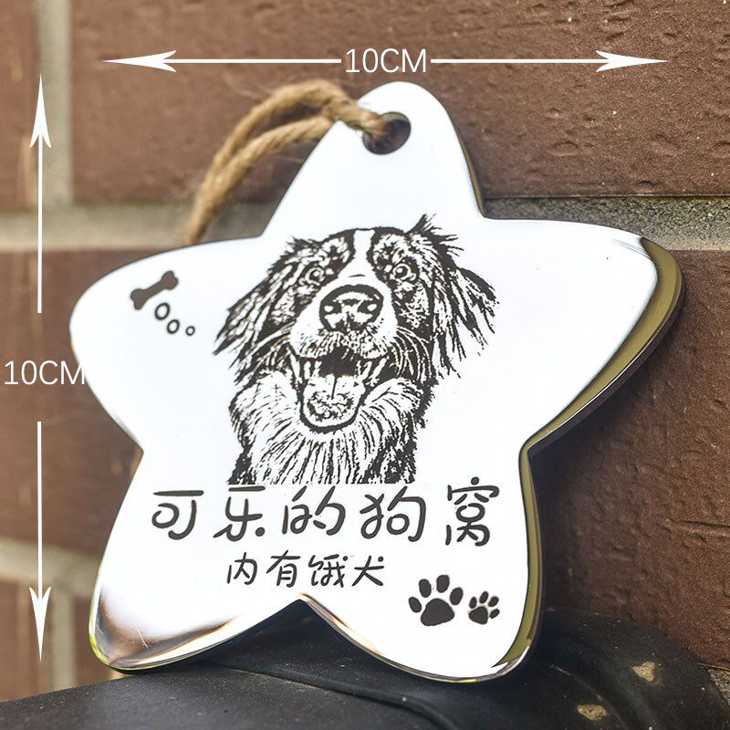 ins风刻字照片宠物猫狗门牌汽车圣诞树挂件吊S牌办公室餐桌摆件