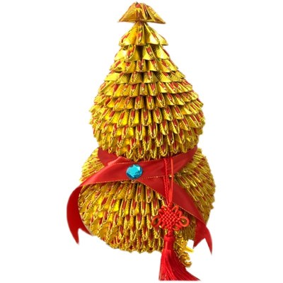 40*22文化用品彩色折叠特色手工艺品折纸金色小号大号葫芦成品1个