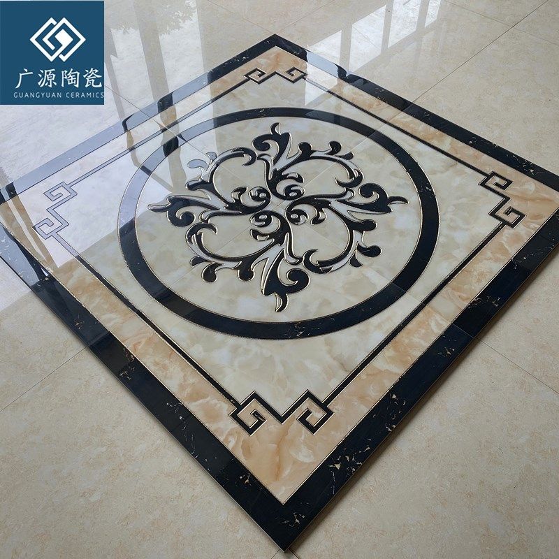 地拼花瓷砖800X800 入户玄关拼图微晶石客厅拼花瓷砖抛晶砖地毯花