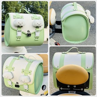 踏板摩托车后尾包带锁电动车后置储物包J头盔收纳后挂包尾箱大容