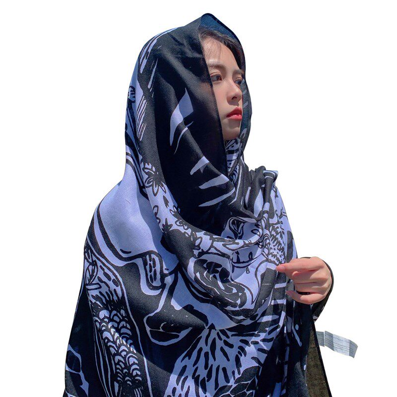 超大丝巾夏季时尚薄款旅游海边披肩围巾两用纱巾女外搭百变沙滩巾