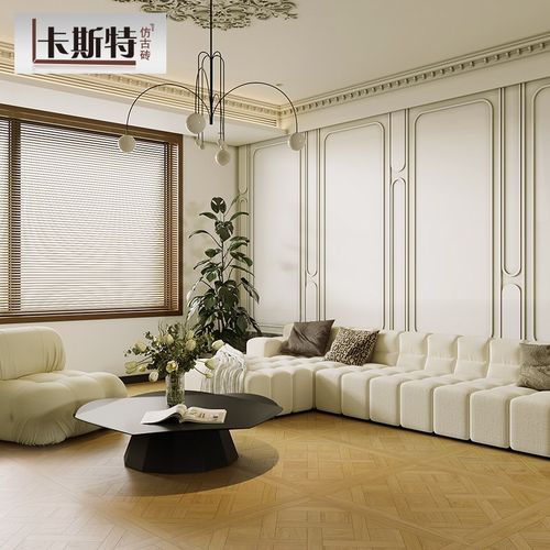 法式编织木纹地砖x客厅防滑地板砖拼花卧室原木仿古砖瓷砖