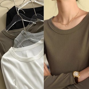 重磅打底衫~春秋冬外出哺乳喂奶优可丝圆领大码柔T棉T恤打底月子