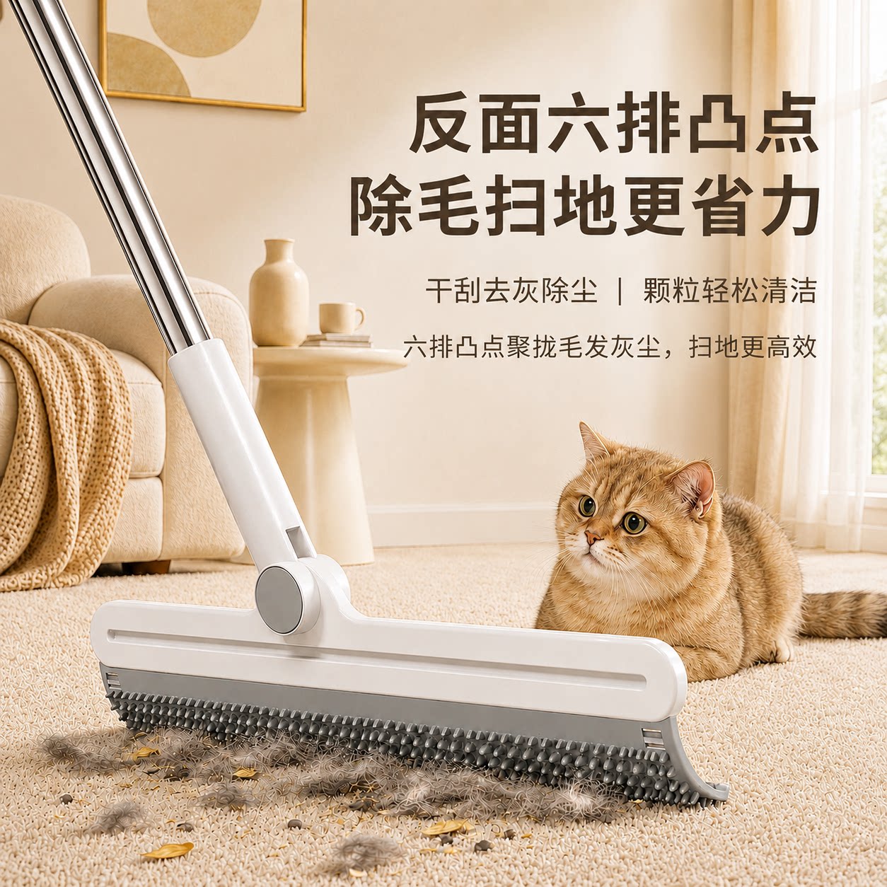 宠物刮毛扫灰一体魔术扫把猫毛清理刮毛器多功能养猫除毛器刮水板