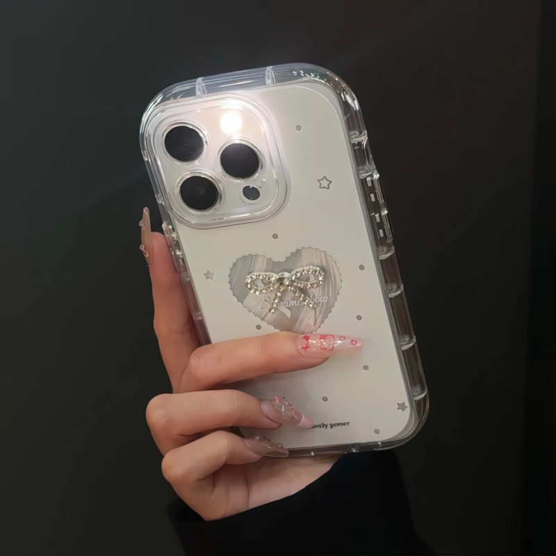 闪钻蝴蝶结适用苹果17PRO手机壳IPHONE16promax15plus14华为mate60pura70荣耀400magic7奶油羽纱nova12ultra