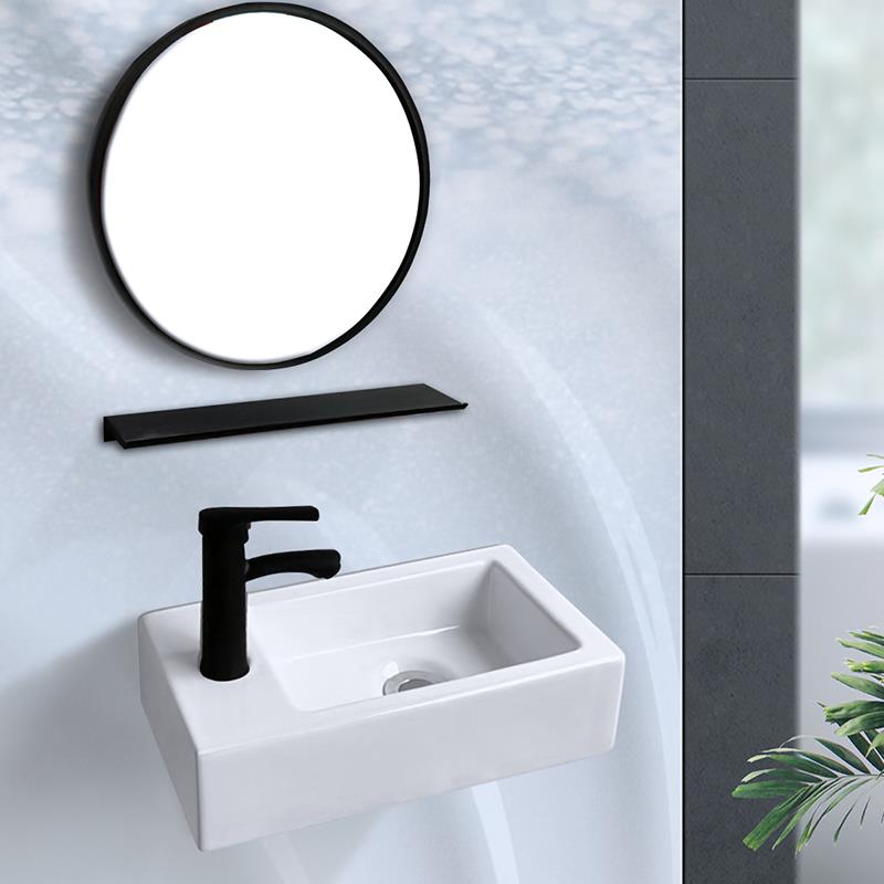 超窄长方型小户型洗手盆陶瓷洗漱台不锈钢支架挂墙式面盆脸池脸盆