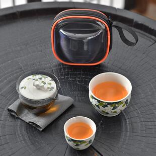 旅行便携式茶具草木灰户外功夫泡茶套装收纳包高端个人家用快客杯