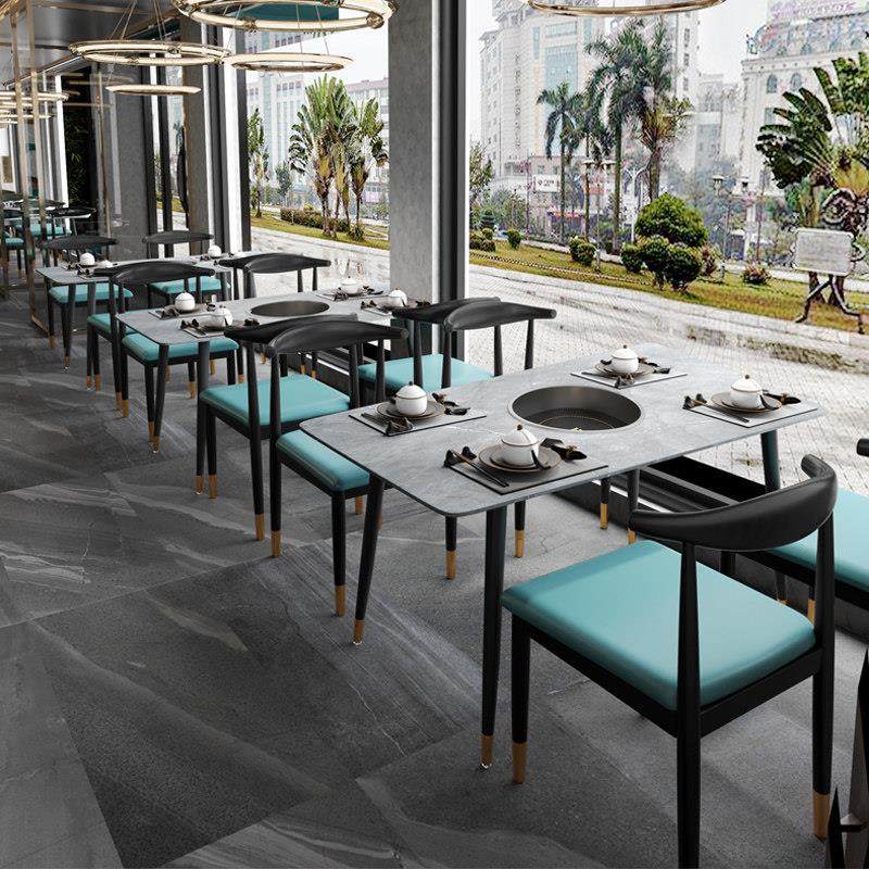 商用饭店岩板火锅桌电磁炉烤涮一体烧烤串串烤肉店轻奢餐桌椅组合,住宅家具,岩板餐桌,淘宝优惠券,粉丝福利购,淘宝优惠卷