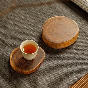创意实木茶杯垫复古酸枝木茶托家用隔热餐垫防烫茶垫子手工茶壶垫