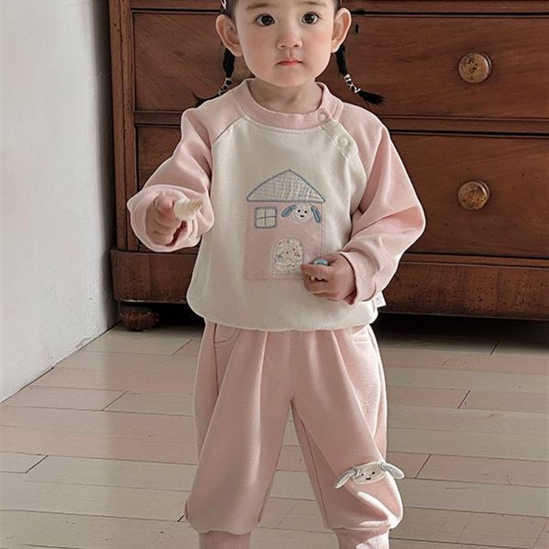 采购产品韩式婴儿服装,秋季套装,女孩婴儿运动衫和运动裤,休闲拆