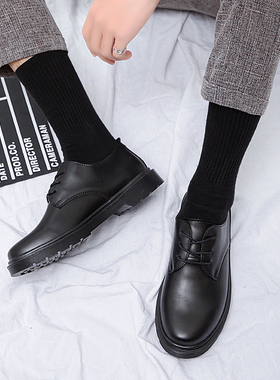 春季办公室正装皮鞋男大码46黑色上班小皮鞋大头英伦ins韩版潮流