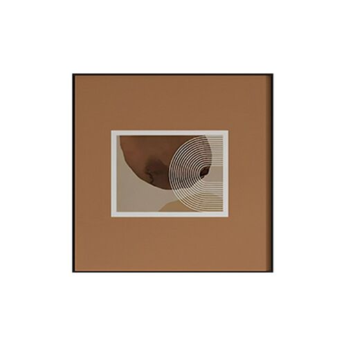 餐厅装饰画现代简约抽象饭厅挂画侘寂风正方形壁画饭桌背景墙面画