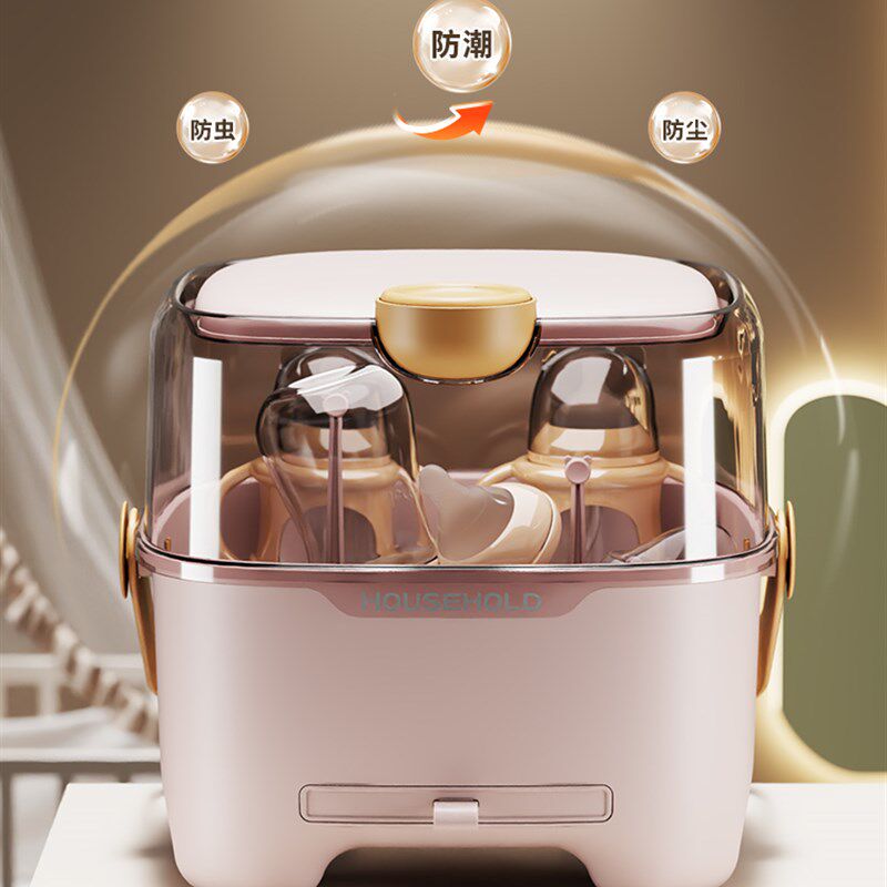 奶瓶收纳箱沥水奶瓶架子外出便捷带盖防I尘宝宝餐具辅食工具收纳