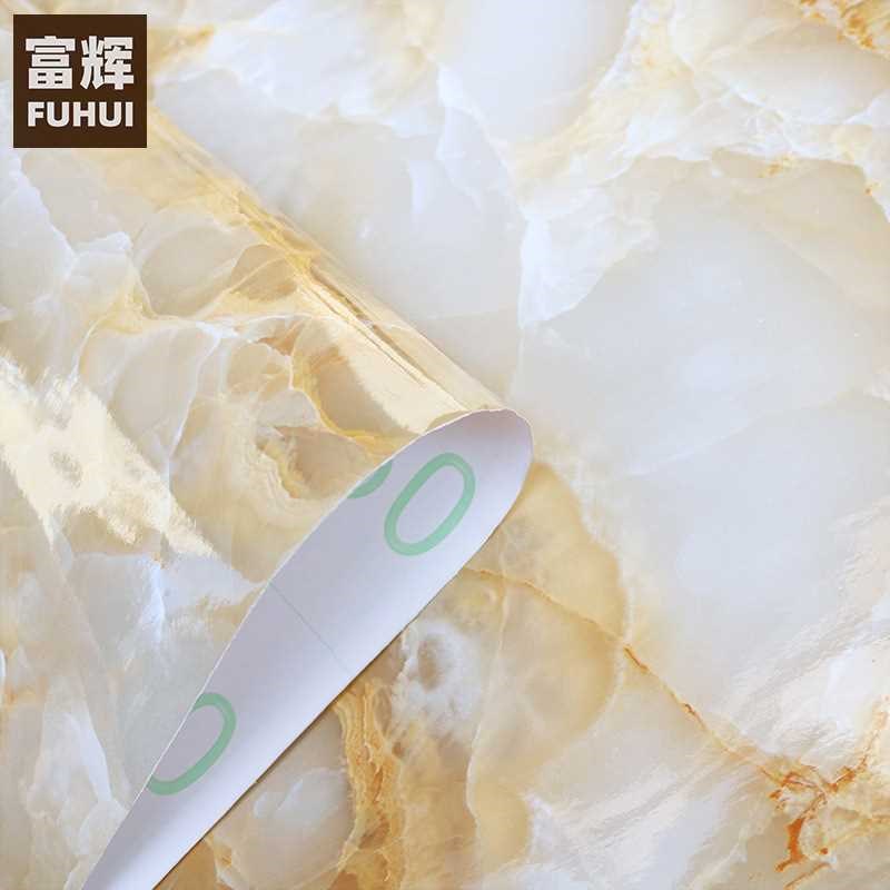 加厚大理石贴纸防水墙纸自粘厨房台面防油柜桌子家具翻新壁纸50米