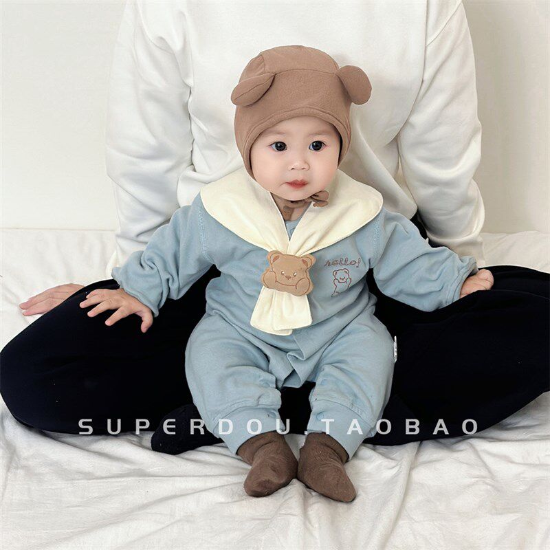 婴儿外出服2025春季新款宝宝连体衣春装超萌可爱卡通造型爬服春装